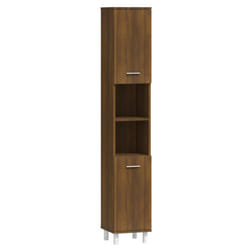 vidaXL Bathroom Cabinet Washroom Cupboard Storage Shelf Rack Engineered Wood - brown oak