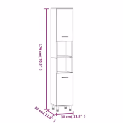 vidaXL Bathroom Cabinet Washroom Cupboard Storage Shelf Rack Engineered Wood - brown oak