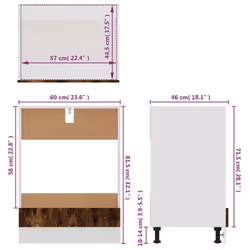 vidaXL Kitchen Cabinet Home Storage Shelf Organiser Cupboard Engineered Wood - smoked oak - Additional view 9