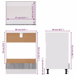 vidaXL Kitchen Cabinet Home Storage Shelf Organiser Cupboard Engineered Wood - grey sonoma - Additional view 9