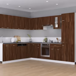 vidaXL Kitchen Cabinet Home Storage Shelf Organiser Cupboard Engineered Wood - brown oak