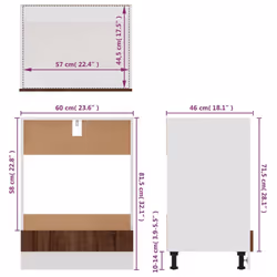 vidaXL Kitchen Cabinet Home Storage Shelf Organiser Cupboard Engineered Wood - brown oak - Additional view 9