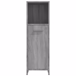 vidaXL Bathroom Cabinet Cupboard Storage Rack Washer Shelf Engineered Wood - grey sonoma - Additional view 5