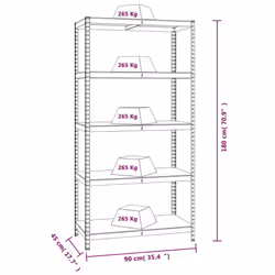 vidaXL 5-Layer Heavy-duty Shelves Storage Shelf Unit Steel and Engineered Wood - grey, 2 piece