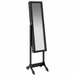 vidaXL Free-Standing Mirror Makeup Mirror Bedroom Full Length Vanity Mirror - black