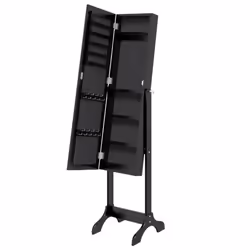 vidaXL Free-Standing Mirror Makeup Mirror Bedroom Full Length Vanity Mirror - black - Additional view 4