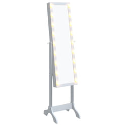 vidaXL Free-Standing Mirror Makeup Mirror with LED Full Length Vanity Mirror - white