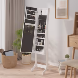 vidaXL Free-Standing Mirror Makeup Mirror with LED Full Length Vanity Mirror - white - Additional view 4