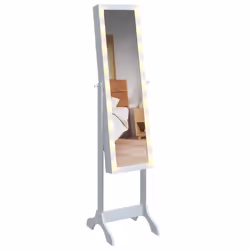 vidaXL Free-Standing Mirror Makeup Mirror with LED Full Length Vanity Mirror - white - Additional view 5
