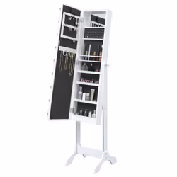 vidaXL Free-Standing Mirror Makeup Mirror with LED Full Length Vanity Mirror - white - Additional view 6