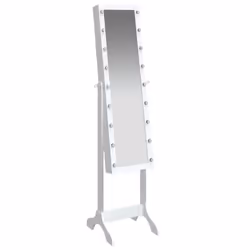vidaXL Free-Standing Mirror Makeup Mirror with LED Full Length Vanity Mirror - white - Additional view 7