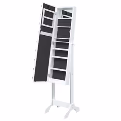vidaXL Free-Standing Mirror Makeup Mirror with LED Full Length Vanity Mirror - white - Additional view 8