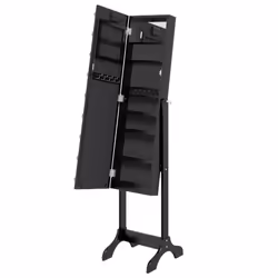 vidaXL Free-Standing Mirror Makeup Mirror with LED Full Length Vanity Mirror - black - Additional view 8