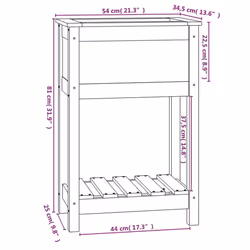 vidaXL Solid Wood Pine Planter with Shelf Plant Raised Bed Multi Colours/Sizes - white, 54 x 34.5 x 81 cm - Additional view 3
