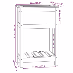 vidaXL Solid Wood Pine Planter with Shelf Plant Raised Bed Multi Colours/Sizes - grey, 54 x 34.5 x 81 cm - Additional view 3