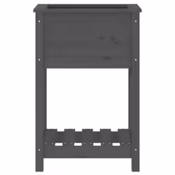 vidaXL Solid Wood Pine Planter with Shelf Plant Raised Bed Multi Colours/Sizes - grey, 54 x 34.5 x 81 cm - Additional view 4