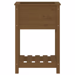 vidaXL Solid Wood Pine Planter with Shelf Plant Raised Bed Multi Colours/Sizes - honey brown, 54 x 34.5 x 81 cm - Additional view 4