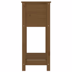 vidaXL Solid Wood Pine Planter with Shelf Plant Raised Bed Multi Colours/Sizes - honey brown, 54 x 34.5 x 81 cm - Additional view 5