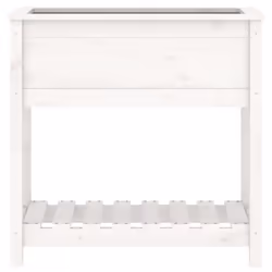 vidaXL Solid Wood Pine Planter with Shelf Plant Raised Bed Multi Colours/Sizes - white, 82.5 x 34.5 x 81 cm - Additional view 4