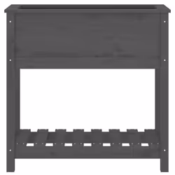 vidaXL Solid Wood Pine Planter with Shelf Plant Raised Bed Multi Colours/Sizes - grey, 82.5 x 34.5 x 81 cm - Additional view 4