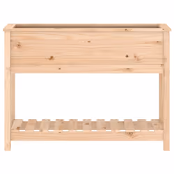 vidaXL Solid Wood Pine Planter with Shelf Plant Raised Bed Multi Colours/Sizes - brown, 111.5 x 34.5 x 81 cm - Additional view 4