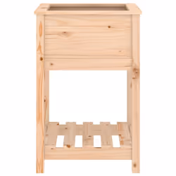 vidaXL Solid Wood Pine Planter with Shelf Plant Raised Bed Multi Colours/Sizes - brown, 54 x 54 x 81 cm - Additional view 4