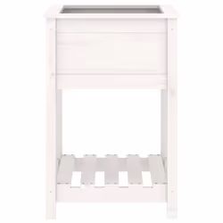 vidaXL Solid Wood Pine Planter with Shelf Plant Raised Bed Multi Colours/Sizes - white, 55 x 54 x 81 cm - Additional view 4