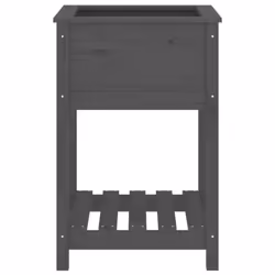 vidaXL Solid Wood Pine Planter with Shelf Plant Raised Bed Multi Colours/Sizes - grey, 56 x 54 x 81 cm - Additional view 4