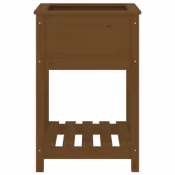 vidaXL Solid Wood Pine Planter with Shelf Plant Raised Bed Multi Colours/Sizes - honey brown, 57 x 54 x 81 cm - Additional view 4