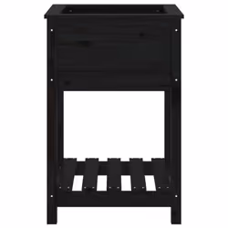 vidaXL Solid Wood Pine Planter with Shelf Plant Raised Bed Multi Colours/Sizes - black, 58 x 54 x 81 cm - Additional view 4