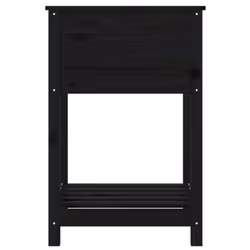 vidaXL Solid Wood Pine Planter with Shelf Plant Raised Bed Multi Colours/Sizes - black, 58 x 54 x 81 cm - Additional view 5