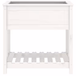 vidaXL Solid Wood Pine Planter with Shelf Plant Raised Bed Multi Colours/Sizes - white, 82.5 x 54 x 81 cm - Additional view 4