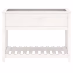 vidaXL Solid Wood Pine Planter with Shelf Plant Raised Bed Multi Colours/Sizes - white, 111.5 x 54 x 81 cm - Additional view 4