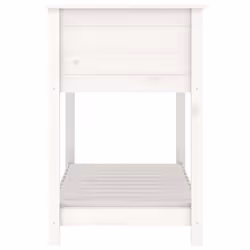 vidaXL Solid Wood Pine Planter with Shelf Plant Raised Bed Multi Colours/Sizes - white, 111.5 x 54 x 81 cm - Additional view 5
