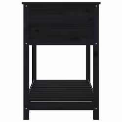 vidaXL Solid Wood Pine Planter with Shelf Plant Raised Bed Multi Colours/Sizes - black, 111.5 x 54 x 81 cm - Additional view 5