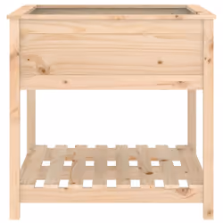 vidaXL Solid Wood Pine Planter with Shelf Plant Raised Bed Multi Colours/Sizes - brown, 82.5 x 82.5 x 81 cm - Additional view 4
