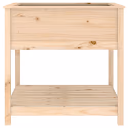 vidaXL Solid Wood Pine Planter with Shelf Plant Raised Bed Multi Colours/Sizes - brown, 82.5 x 82.5 x 81 cm - Additional view 5