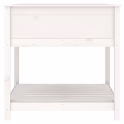 vidaXL Solid Wood Pine Planter with Shelf Plant Raised Bed Multi Colours/Sizes - white, 82.5 x 82.5 x 81 cm - Additional view 5