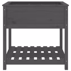 vidaXL Solid Wood Pine Planter with Shelf Plant Raised Bed Multi Colours/Sizes - grey, 82.5 x 82.5 x 81 cm - Additional view 4