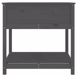 vidaXL Solid Wood Pine Planter with Shelf Plant Raised Bed Multi Colours/Sizes - grey, 82.5 x 82.5 x 81 cm - Additional view 5