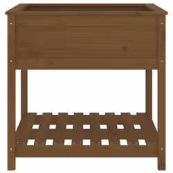 vidaXL Solid Wood Pine Planter with Shelf Plant Raised Bed Multi Colours/Sizes - honey brown, 82.5 x 82.5 x 81 cm - Additional view 4