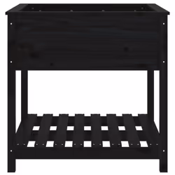 vidaXL Solid Wood Pine Planter with Shelf Plant Raised Bed Multi Colours/Sizes - black, 82.5 x 82.5 x 81 cm - Additional view 4