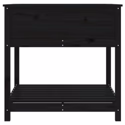vidaXL Solid Wood Pine Planter with Shelf Plant Raised Bed Multi Colours/Sizes - black, 82.5 x 82.5 x 81 cm - Additional view 5