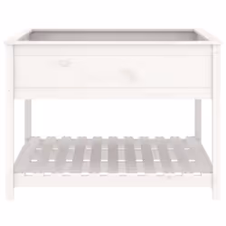 vidaXL Solid Wood Pine Planter with Shelf Plant Raised Bed Multi Colours/Sizes - white, 111.5 x 111.5 x 81 cm - Additional view 4