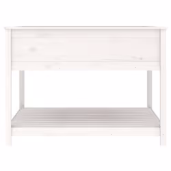 vidaXL Solid Wood Pine Planter with Shelf Plant Raised Bed Multi Colours/Sizes - white, 111.5 x 111.5 x 81 cm - Additional view 5