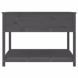 vidaXL Solid Wood Pine Planter with Shelf Plant Raised Bed Multi Colours/Sizes - grey, 111.5 x 111.5 x 81 cm - Additional view 5