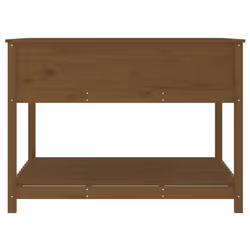 vidaXL Solid Wood Pine Planter with Shelf Plant Raised Bed Multi Colours/Sizes - honey brown, 111.5 x 111.5 x 81 cm - Additional view 5