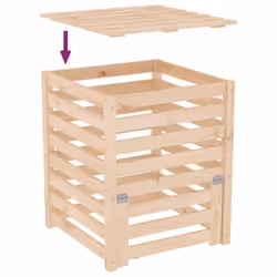 vidaXL Composter Solid Wood Pine Multi Colours 63.5x63.5x77.5/82.5x82.5x99.5cm - natural pine, 63.5 x 63.5 x 77.5 cm - Additional view 7