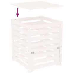 vidaXL Composter Solid Wood Pine Multi Colours 63.5x63.5x77.5/82.5x82.5x99.5cm - white pine, 63.5 x 63.5 x 77.5 cm - Additional view 7