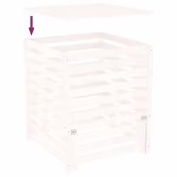 vidaXL Composter Solid Wood Pine Multi Colours 63.5x63.5x77.5/82.5x82.5x99.5cm - white pine - Additional view 7